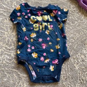 Flower printed baby onesie